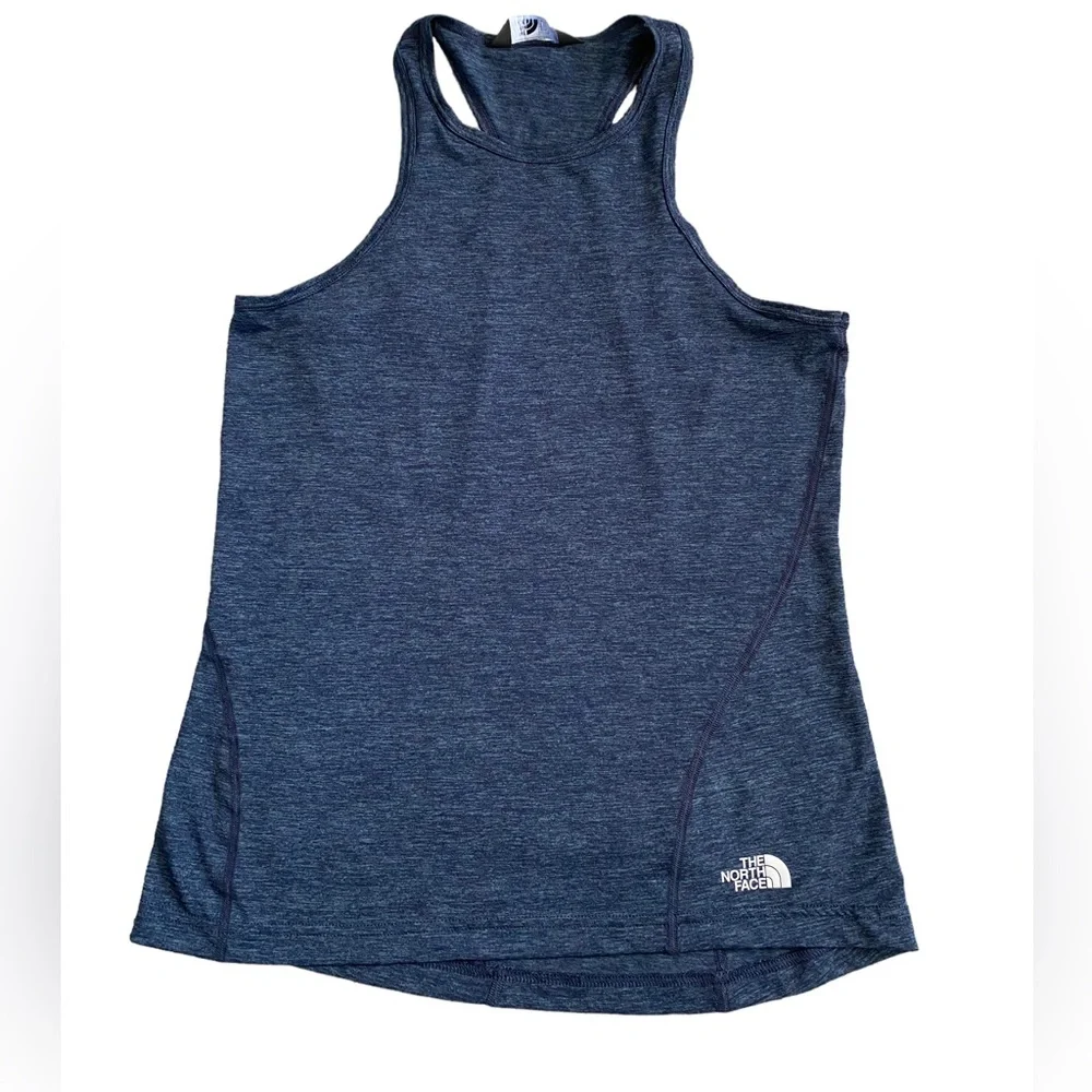 The North Face Dark Blue Heather High Neck FlashDryTank Top Womens Small - Picture 1 of 7